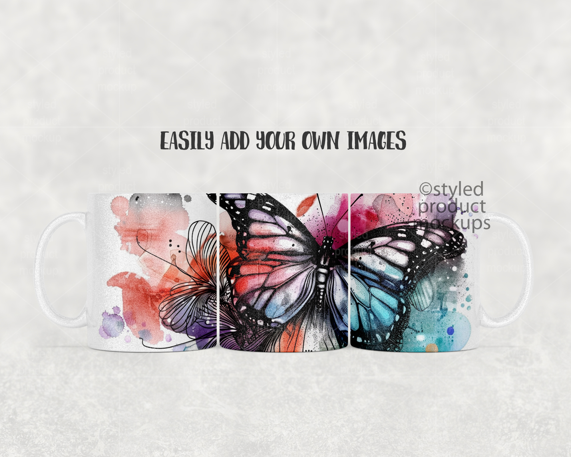 11oz Glitter Mug Mockup