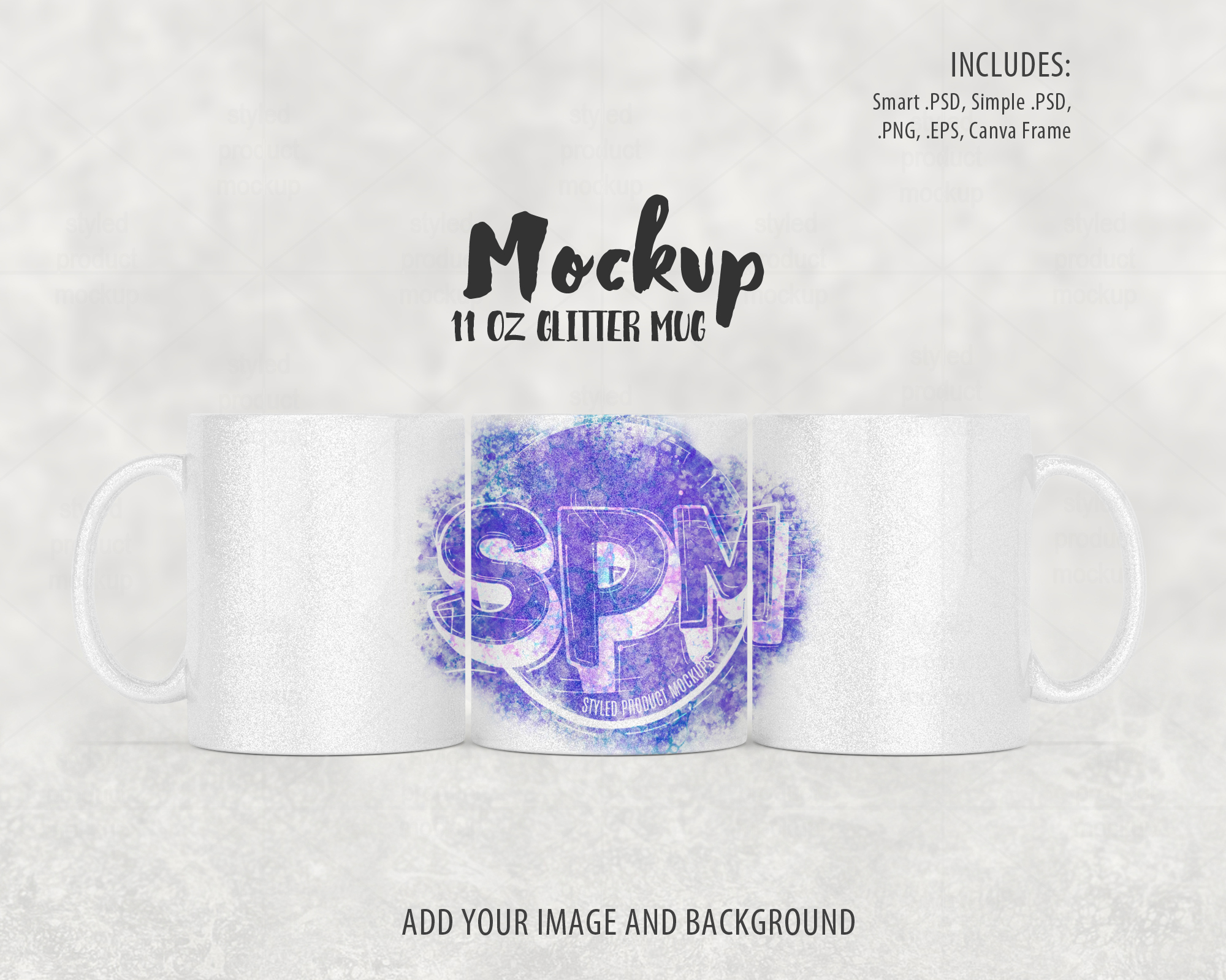 11oz Glitter Mug Mockup