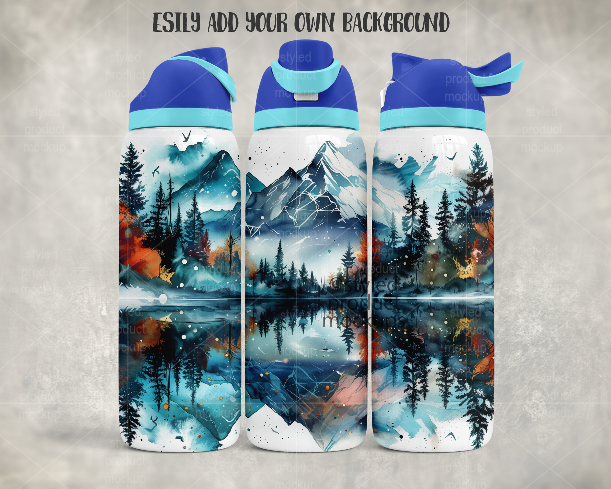 40oz Water Bottle Mockup
