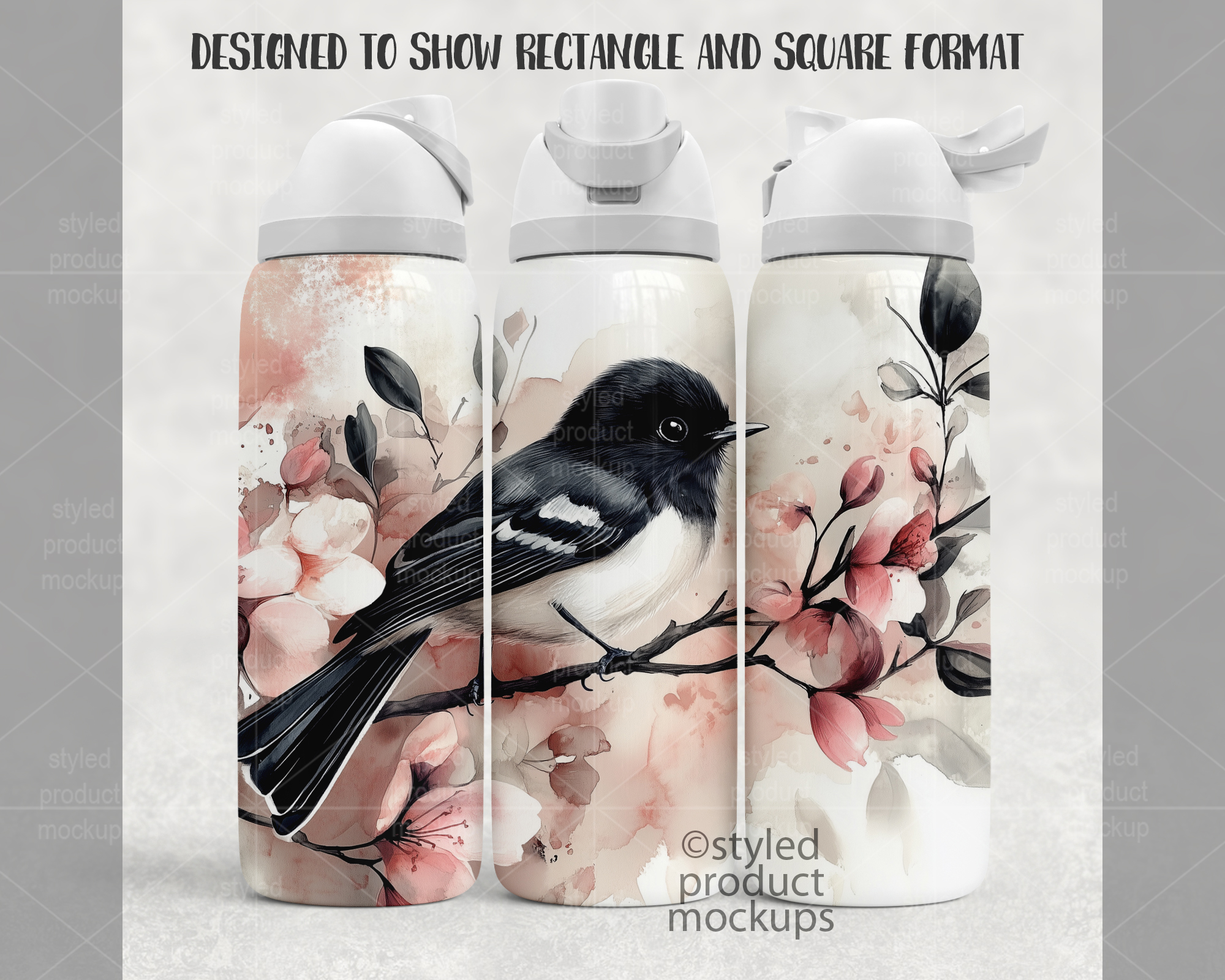40oz Water Bottle Mockup