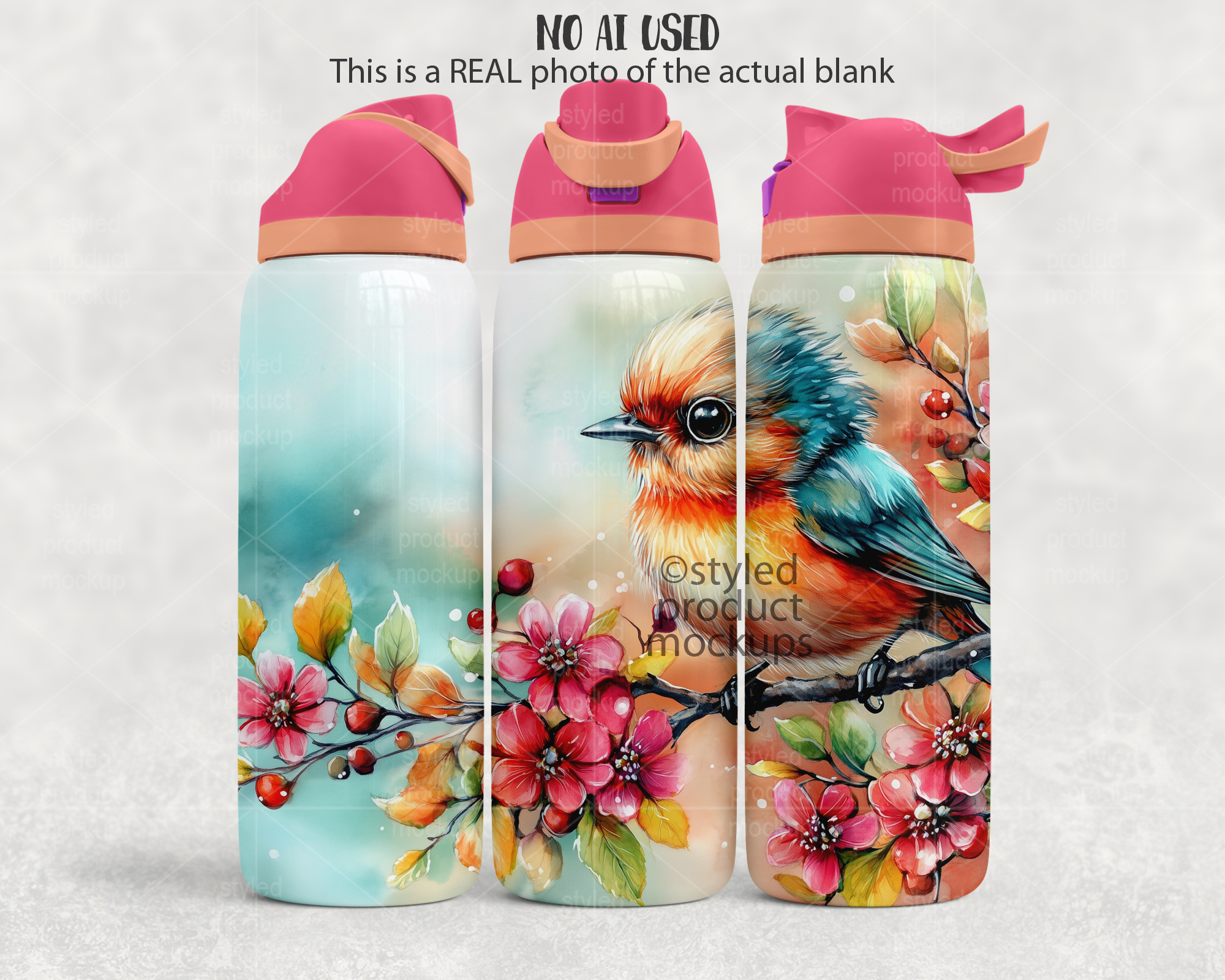 40oz Water Bottle Mockup