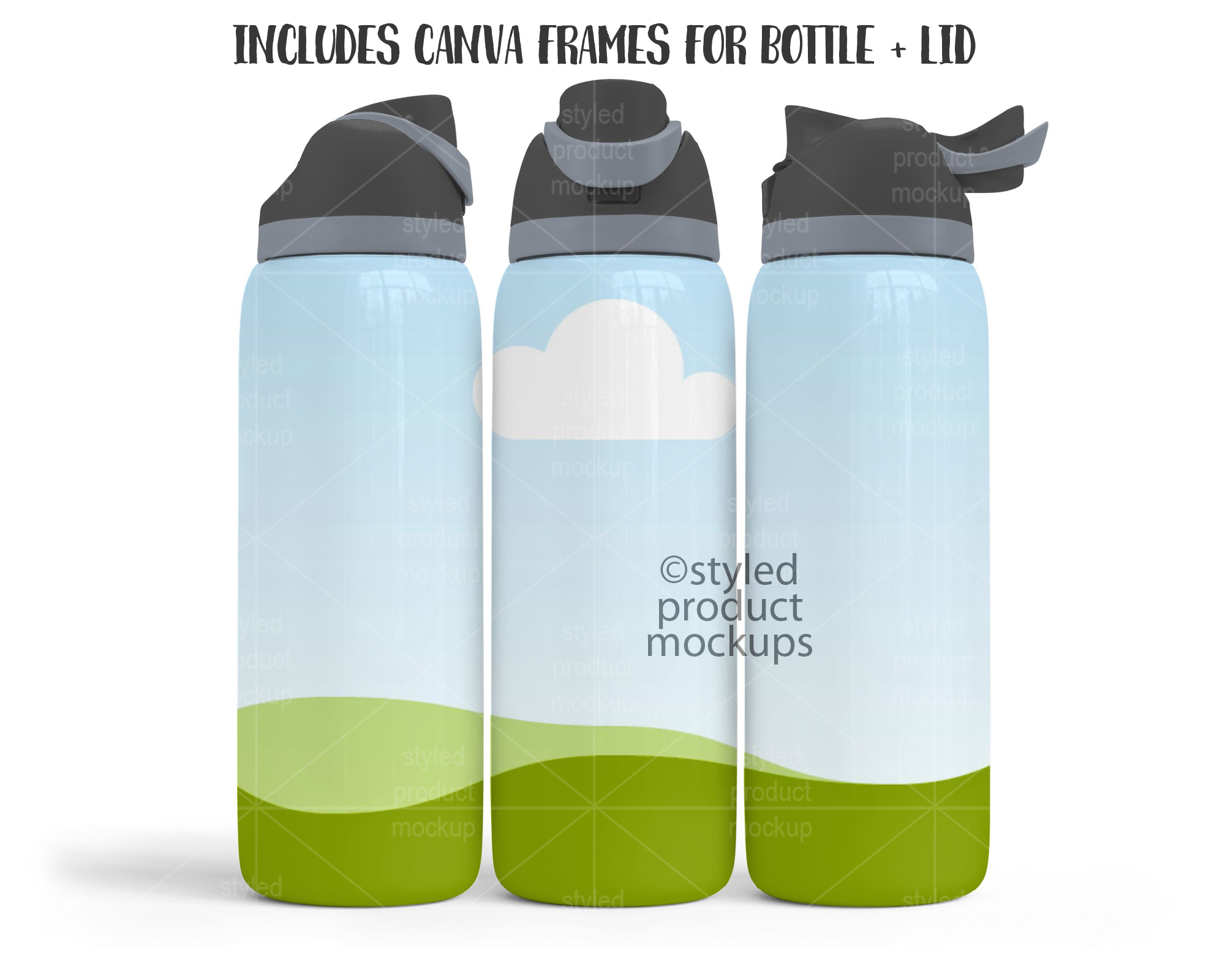 40oz Water Bottle Mockup