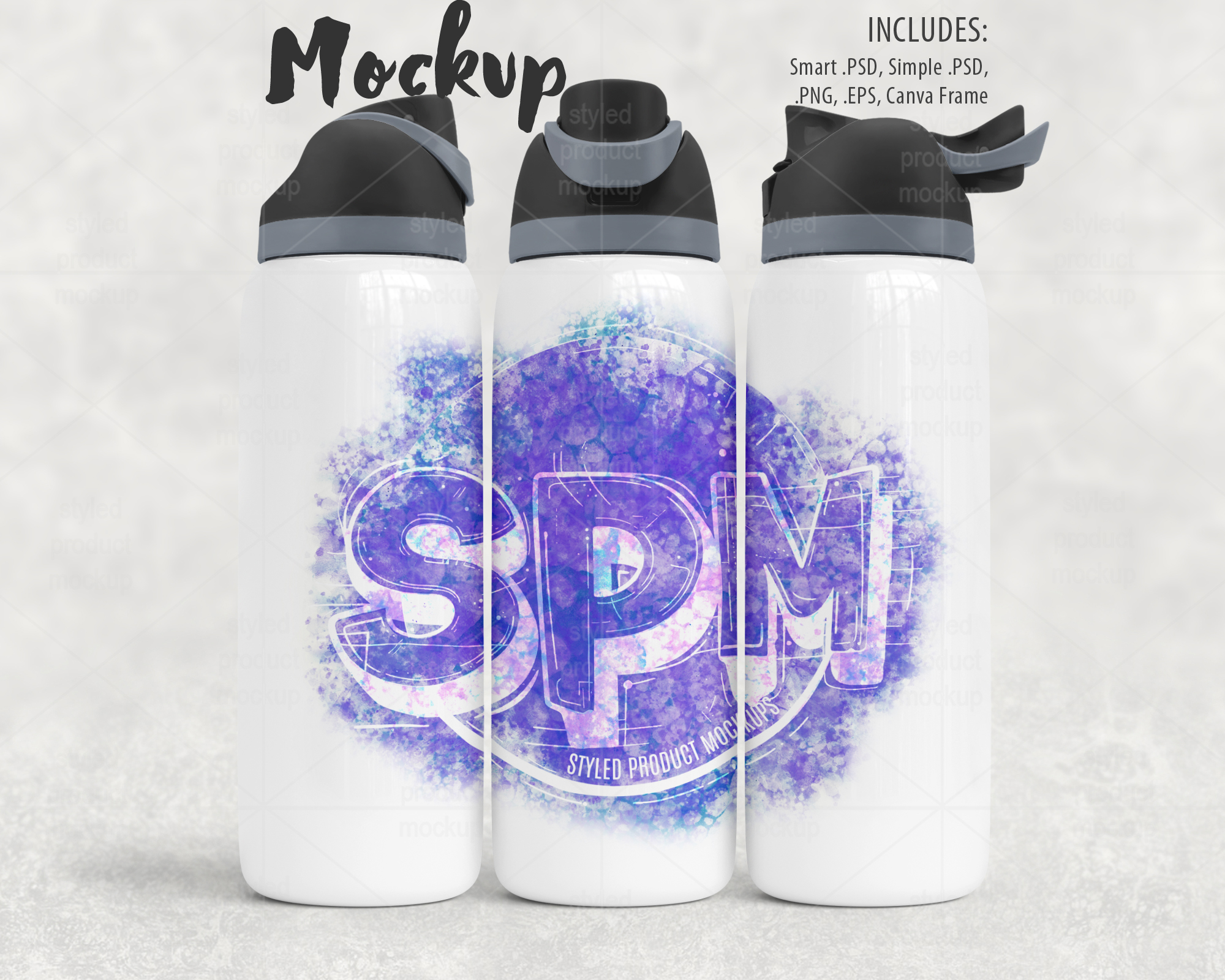 40oz Water Bottle Mockup