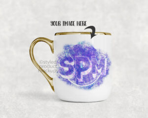 11oz Gold Handle Mug Mockup