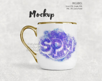 11oz Gold Handle Mug Mockup