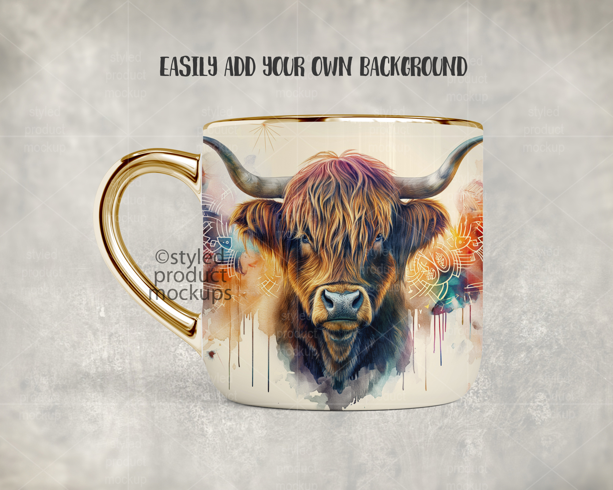 14oz Metal Handle Mug Mockup