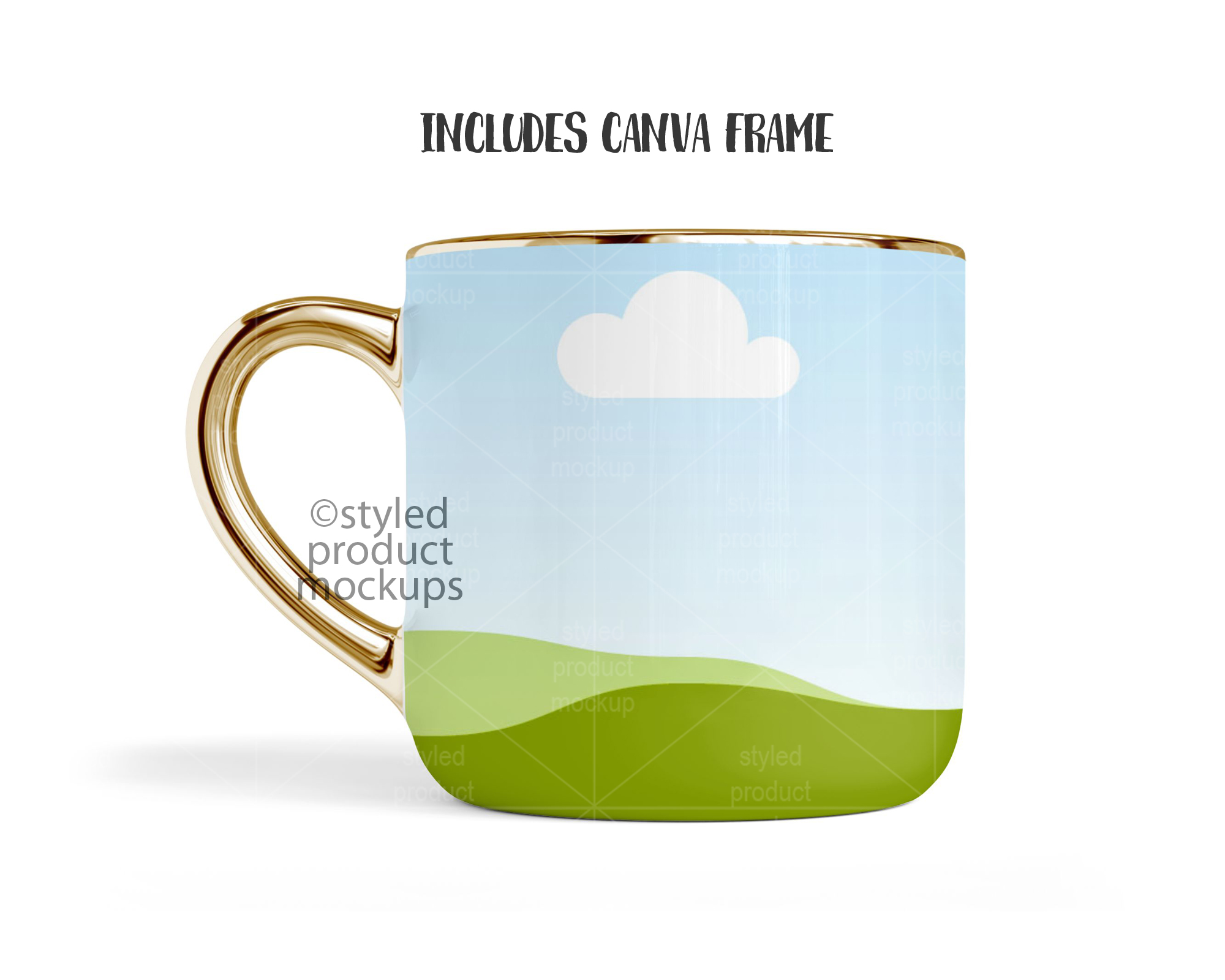 14oz Metal Handle Mug Mockup