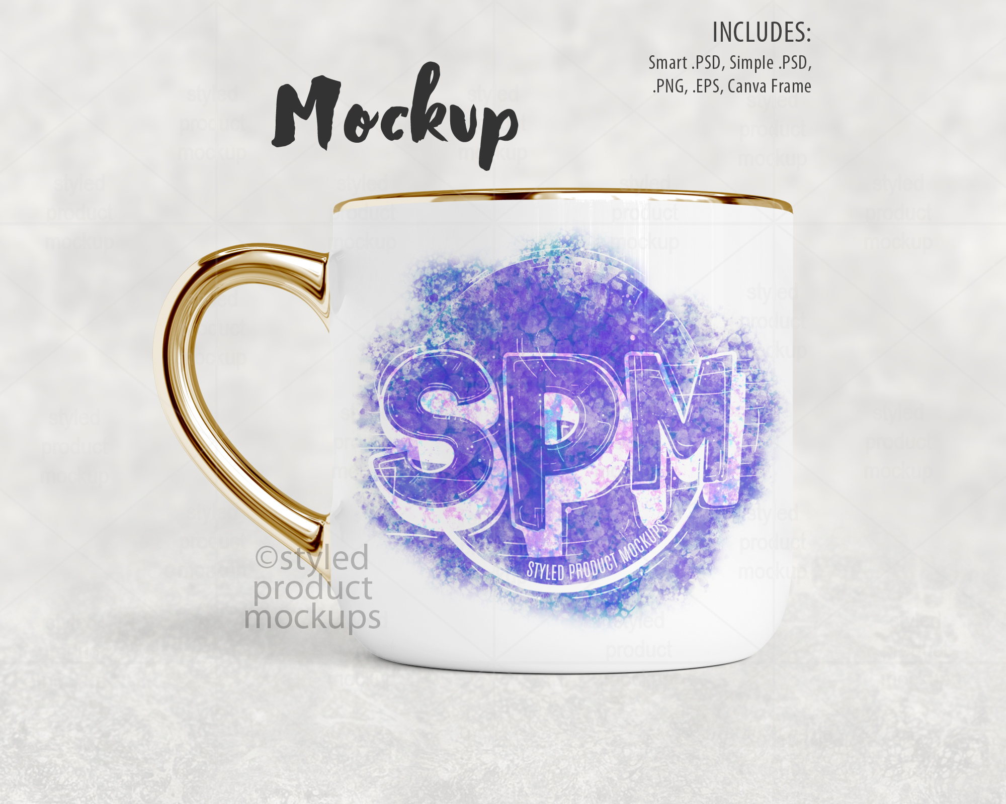14oz Metal Handle Mug Mockup