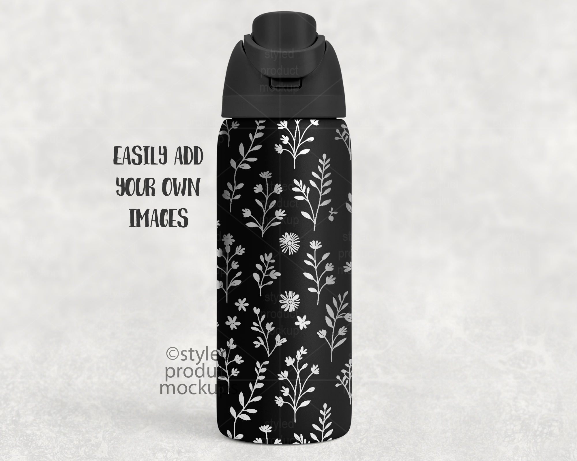 32oz Laser Water Bottle Mockup