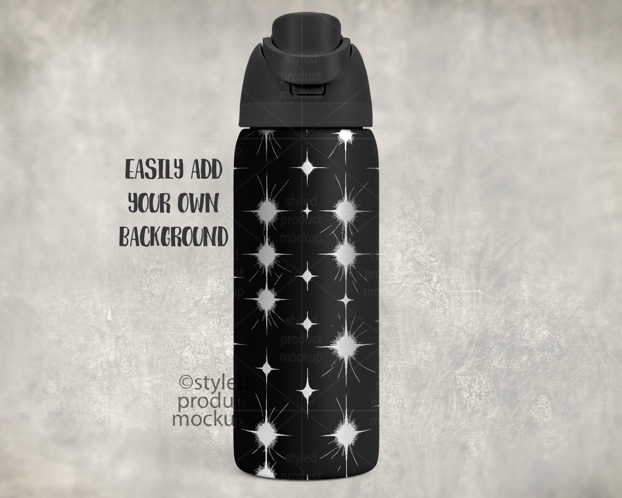 32oz Laser Water Bottle Mockup