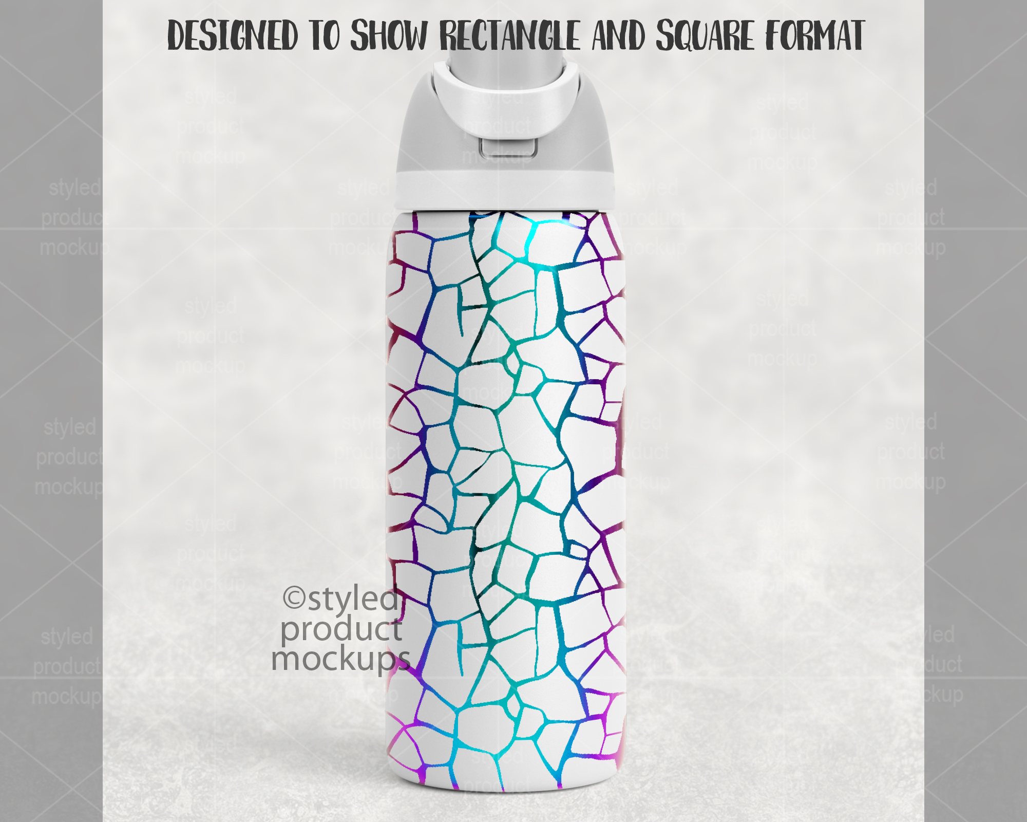 32oz Laser Water Bottle Mockup