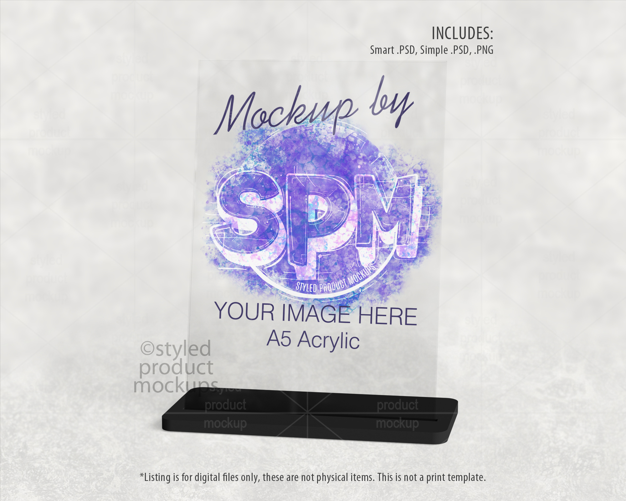 A5 Acrylic Panel Mockup
