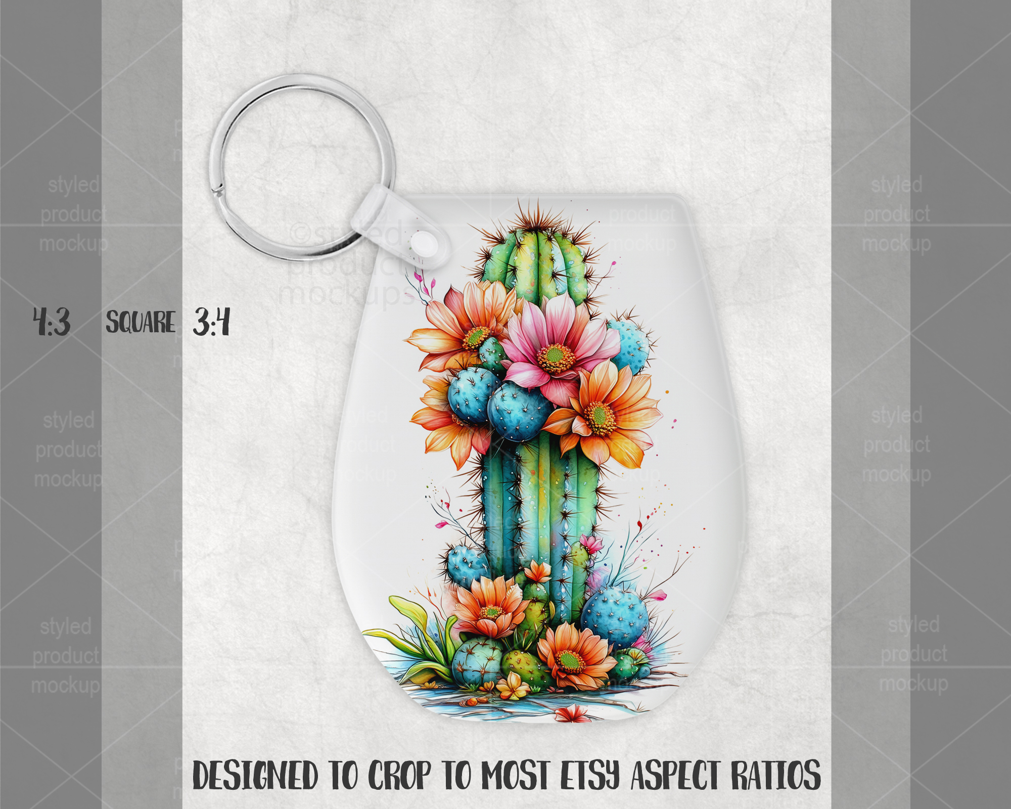 Acrylic Stemless Wine Glass Keychain Mockup
