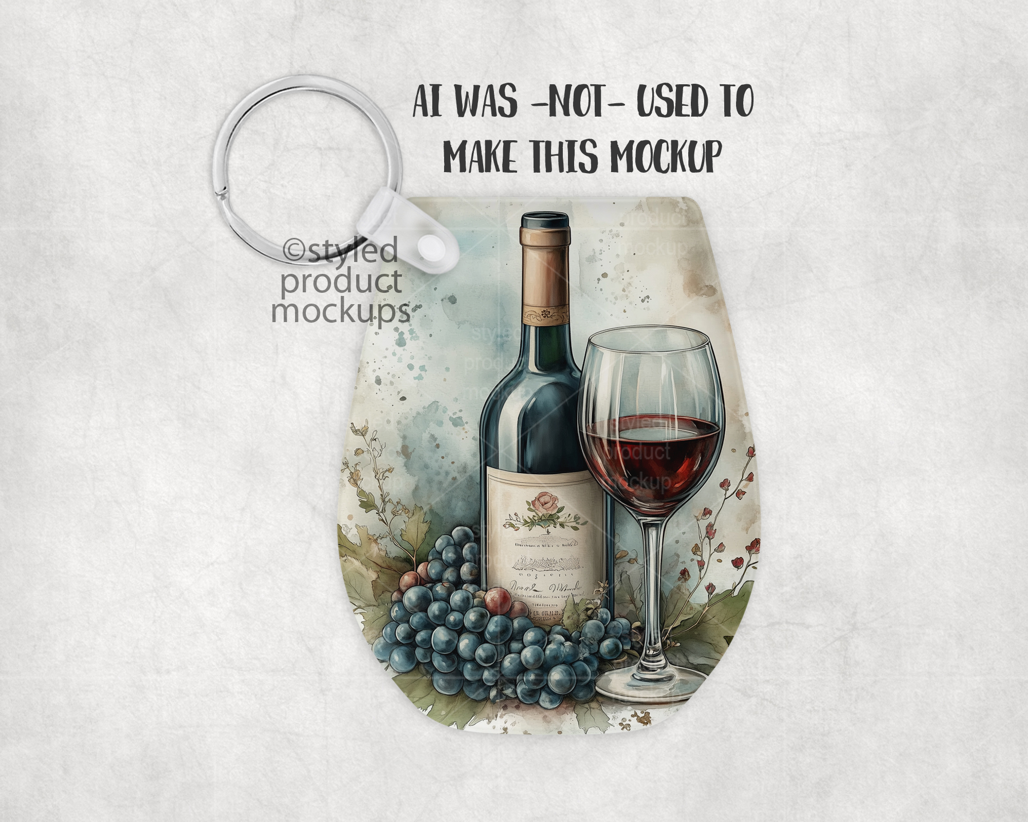 Acrylic Stemless Wine Glass Keychain Mockup