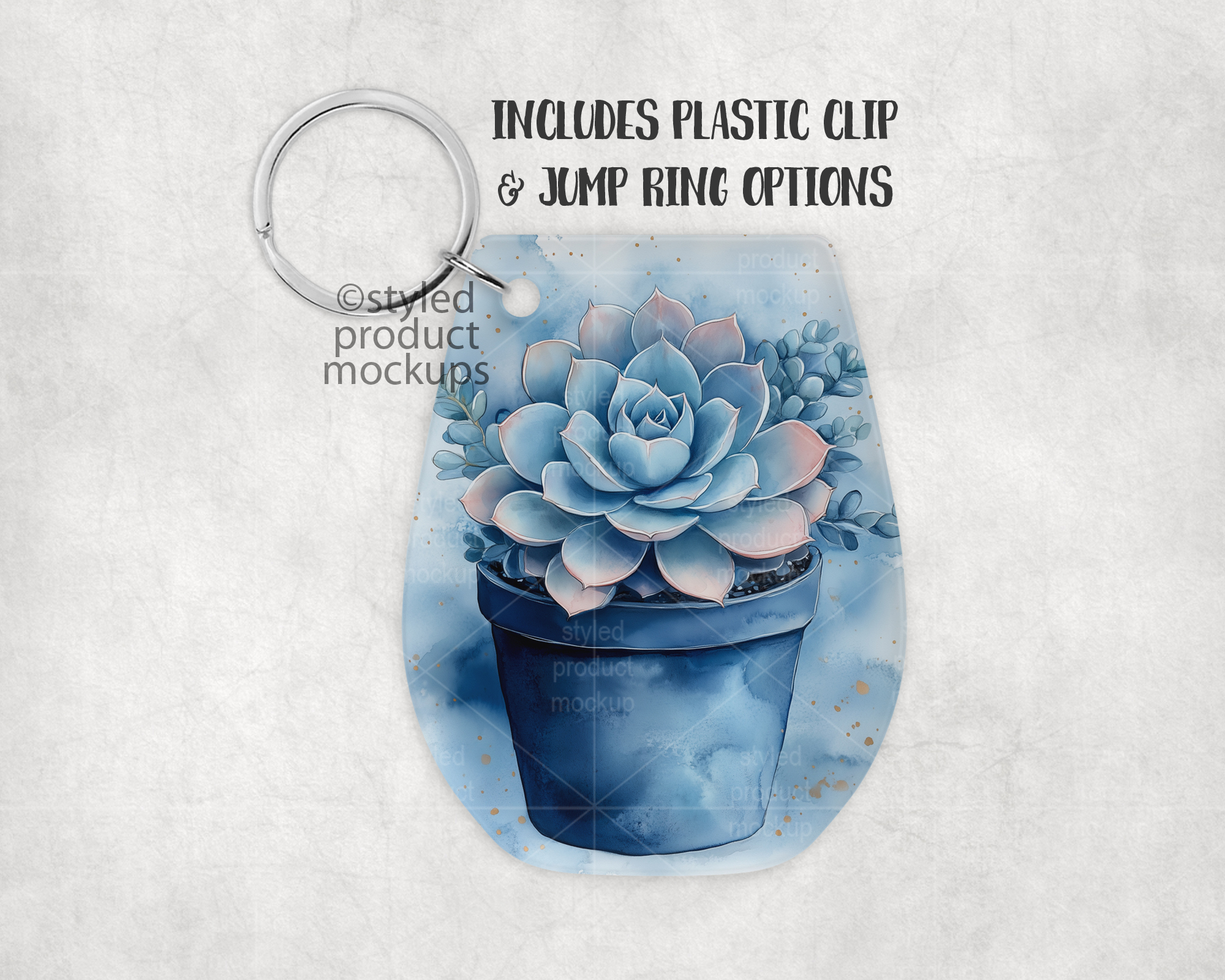 Acrylic Stemless Wine Glass Keychain Mockup