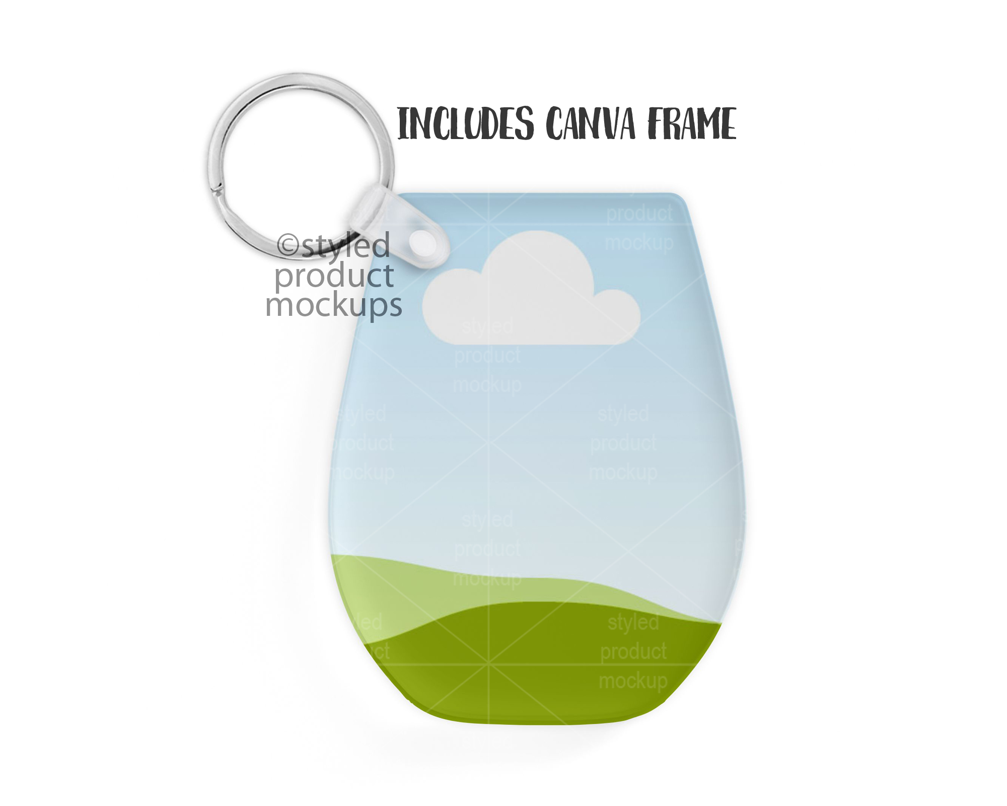 Acrylic Stemless Wine Glass Keychain Mockup