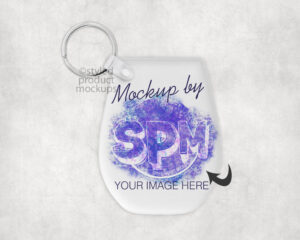 Acrylic Stemless Wine Glass Keychain Mockup