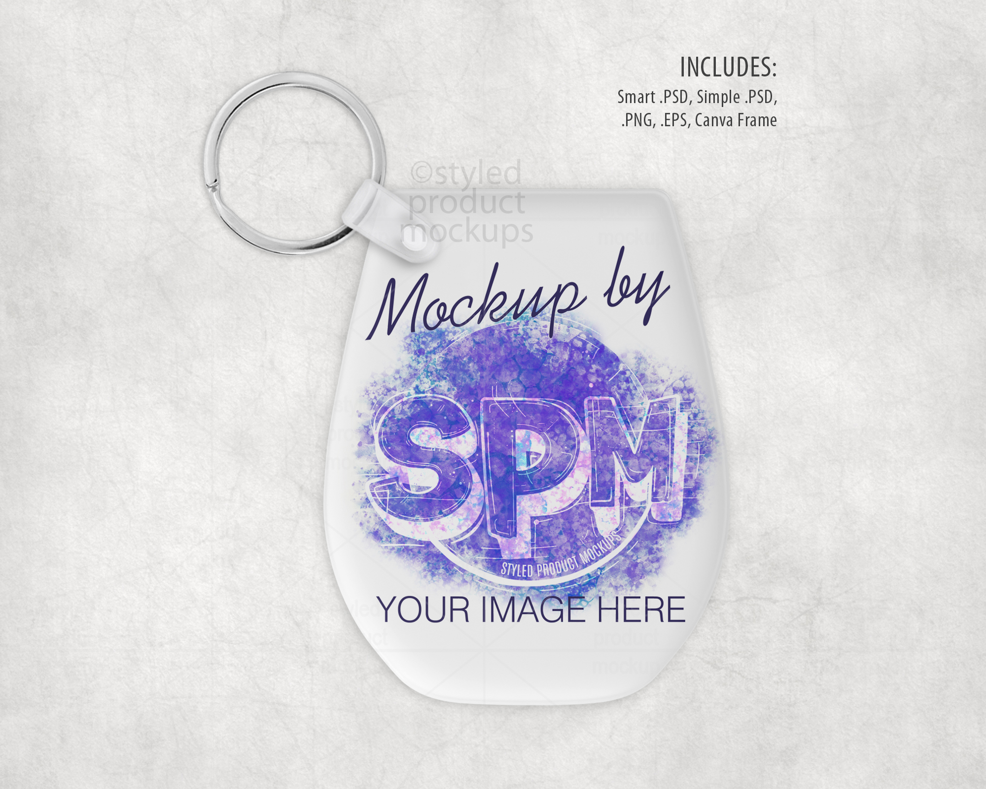 Acrylic Stemless Wine Glass Keychain Mockup