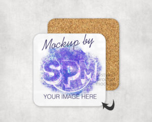 MDF Square Coaster Mockup
