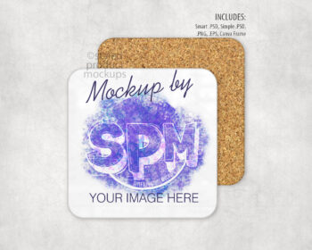MDF Square Coaster Mockup