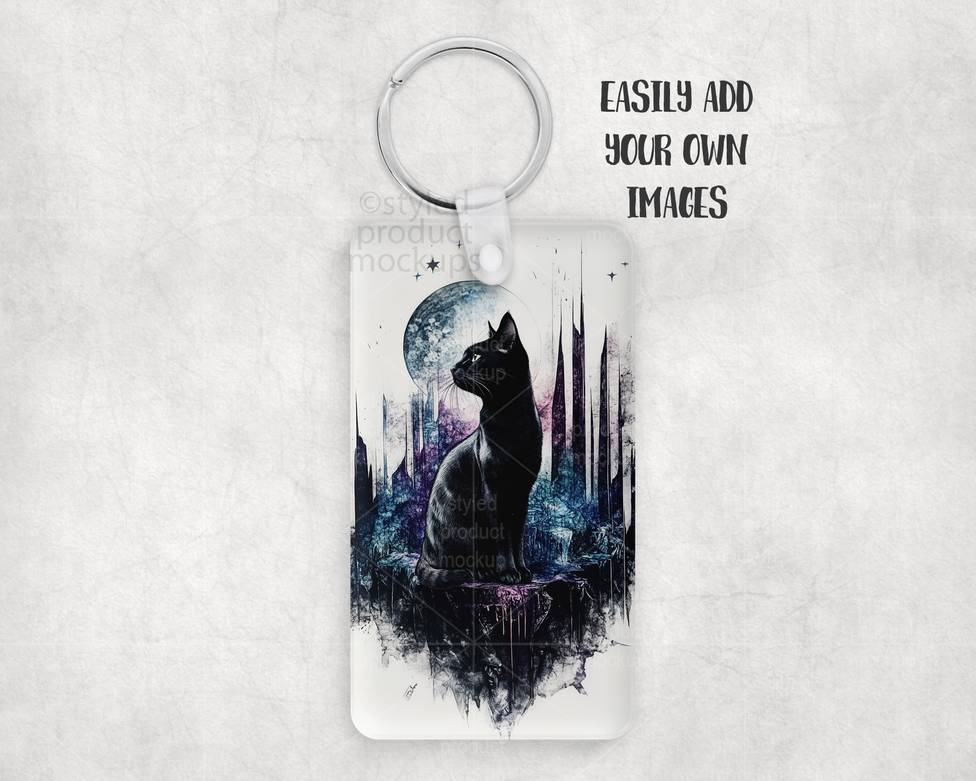 Acrylic Rectangle Keychain Mockup