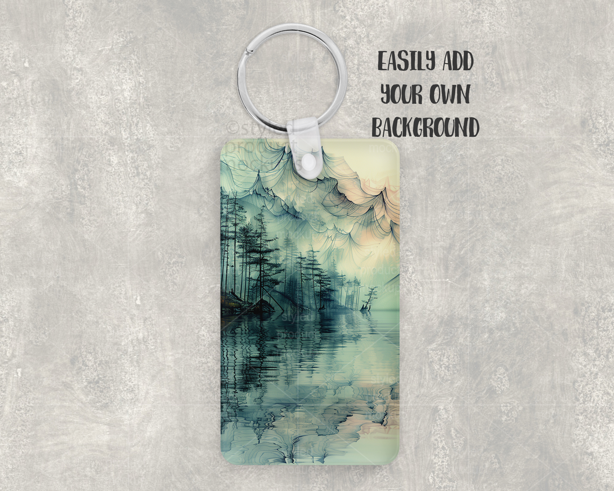 Acrylic Rectangle Keychain Mockup