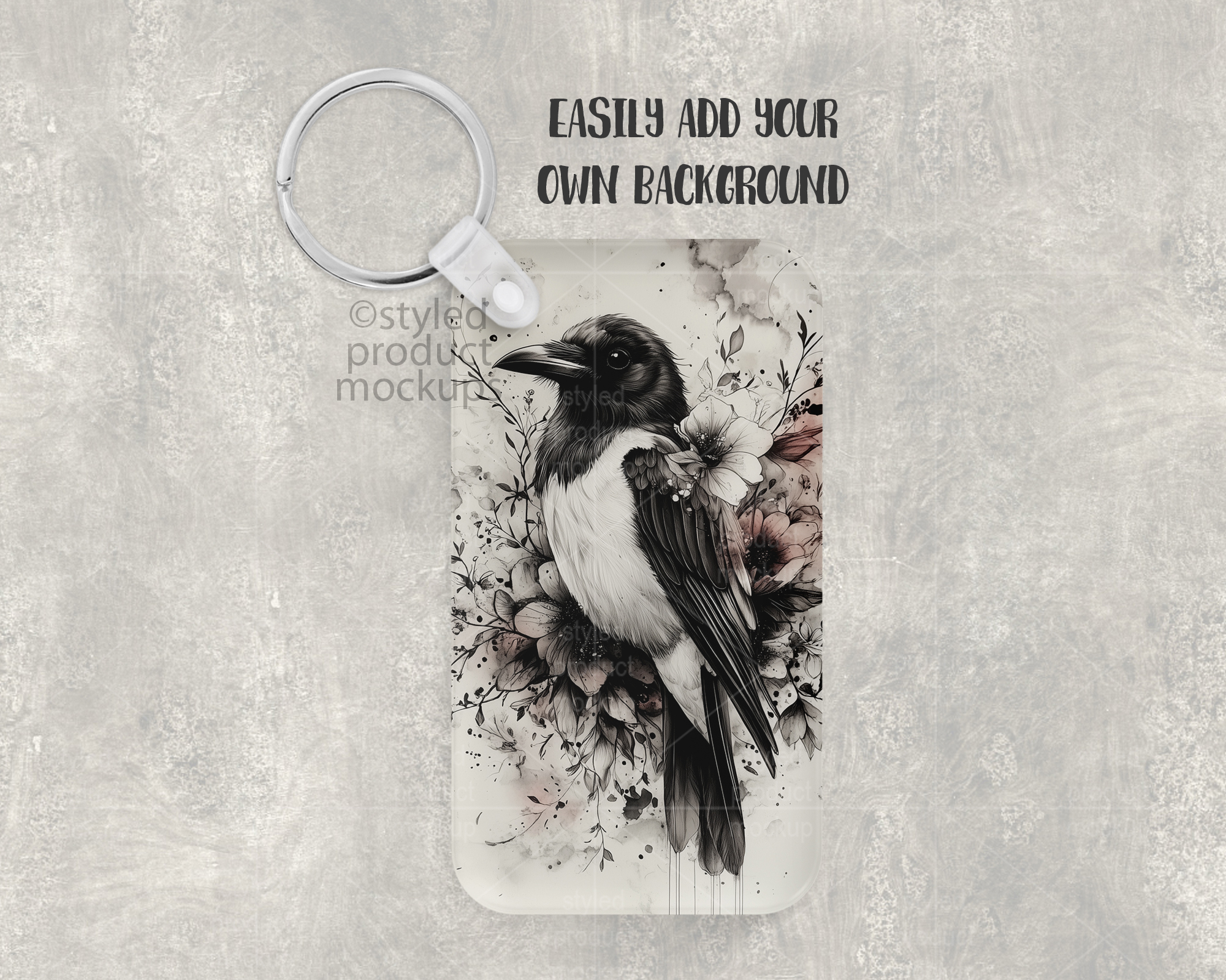 Rectangle Acrylic Keychain Mockup
