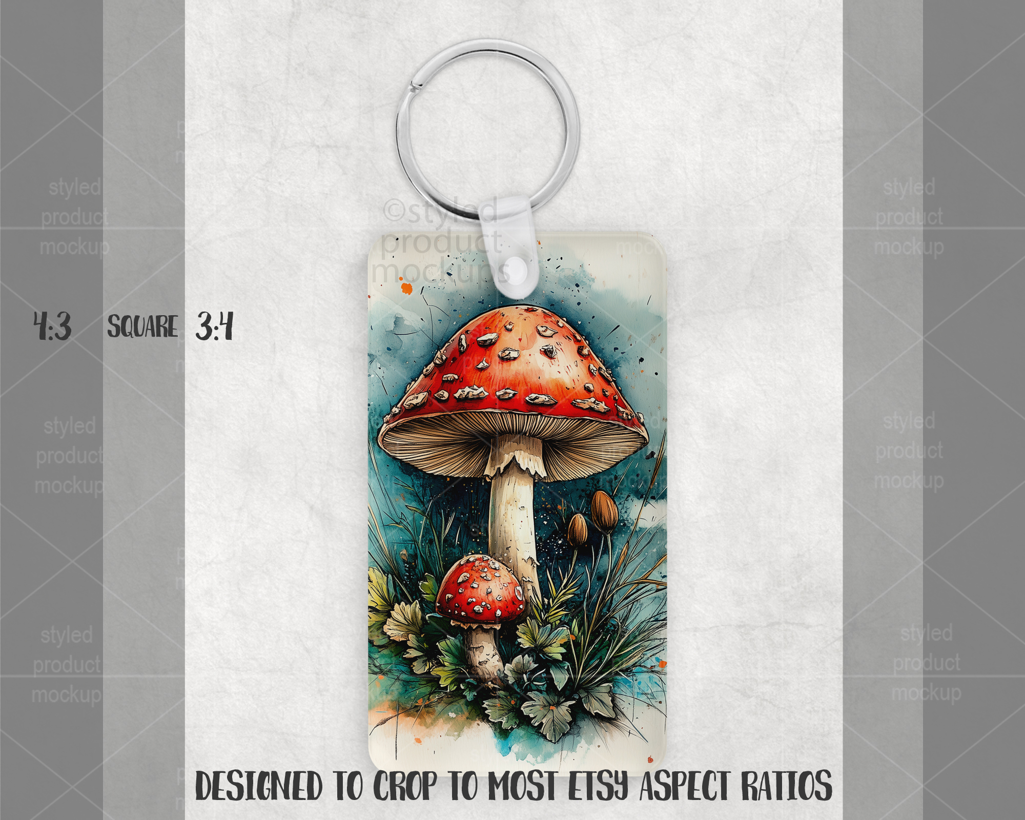 Acrylic Rectangle Keychain Mockup