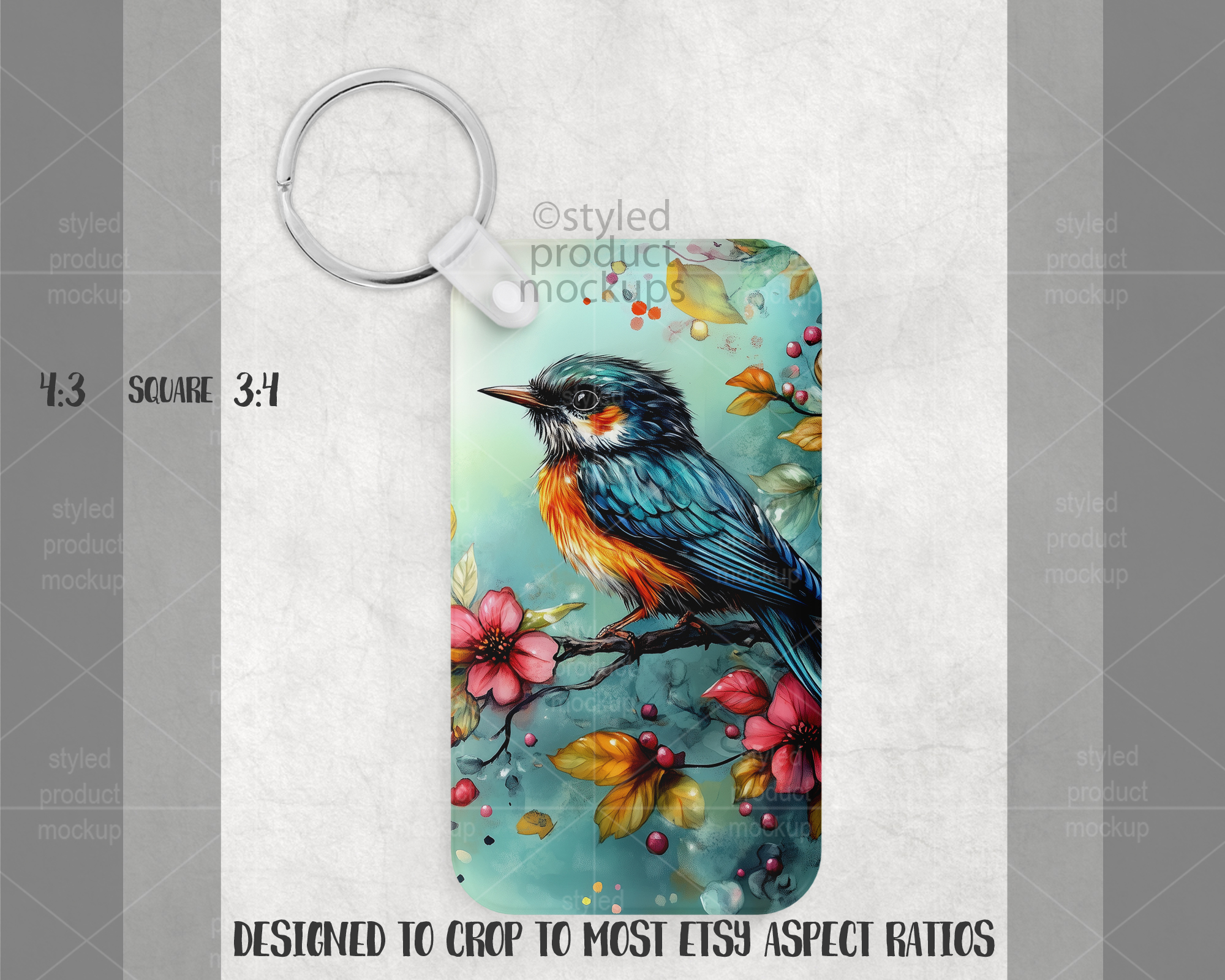 Rectangle Acrylic Keychain Mockup