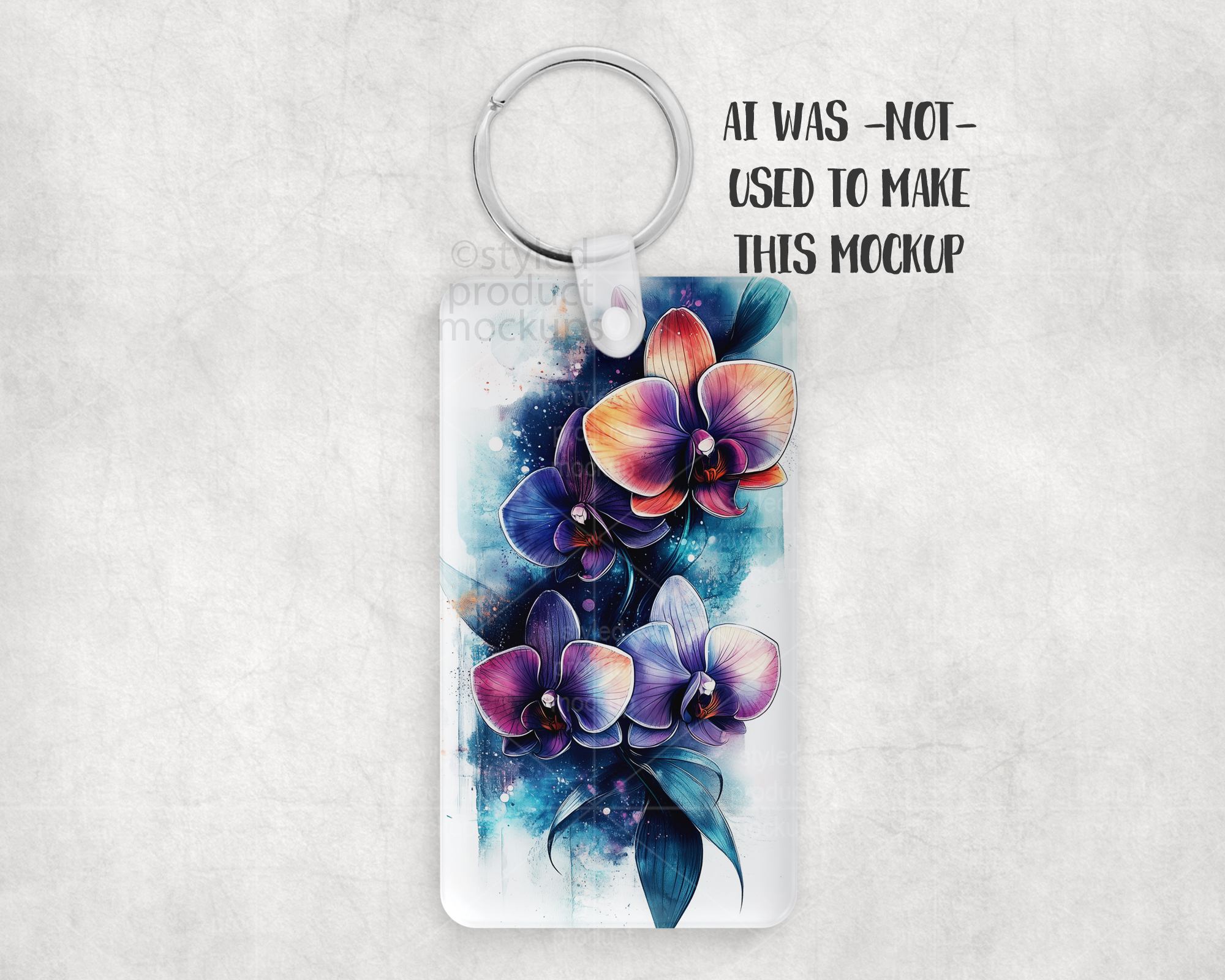 Acrylic Rectangle Keychain Mockup