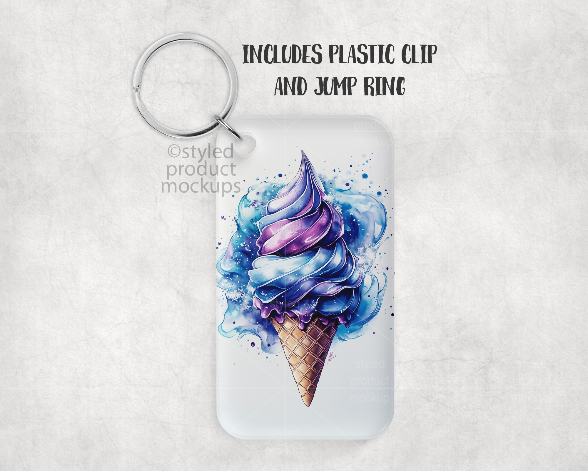 Rectangle Acrylic Keychain Mockup