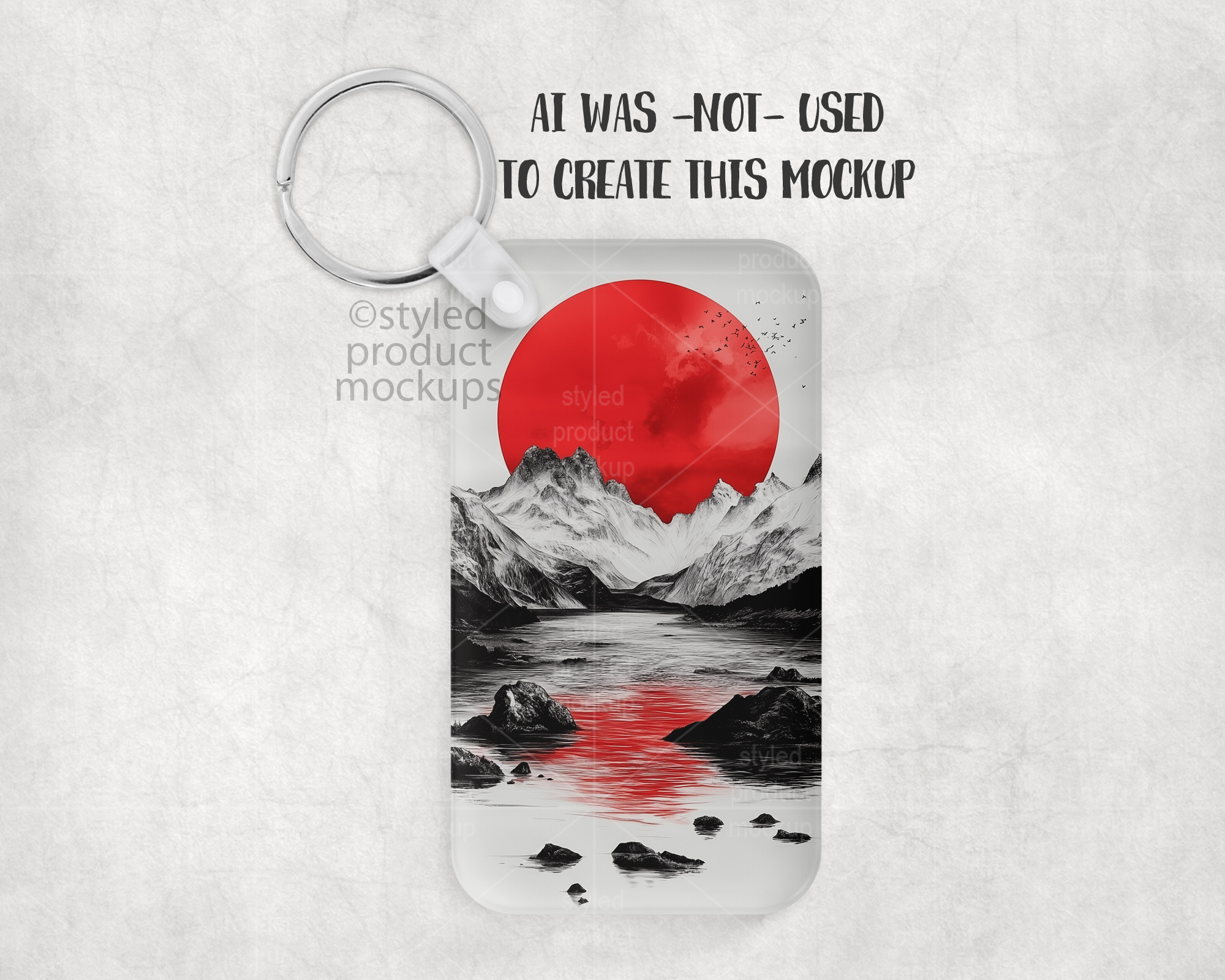 Rectangle Acrylic Keychain Mockup