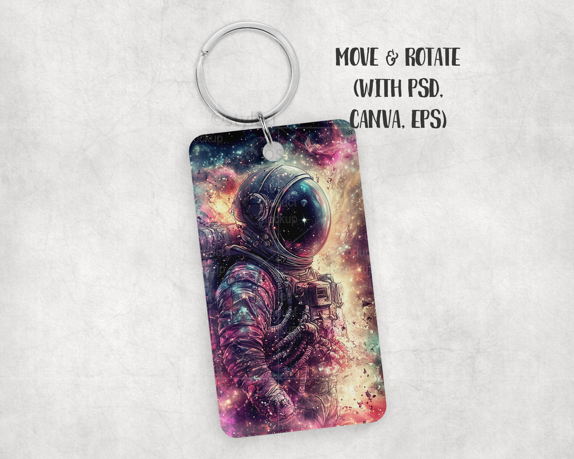 Acrylic Rectangle Keychain Mockup