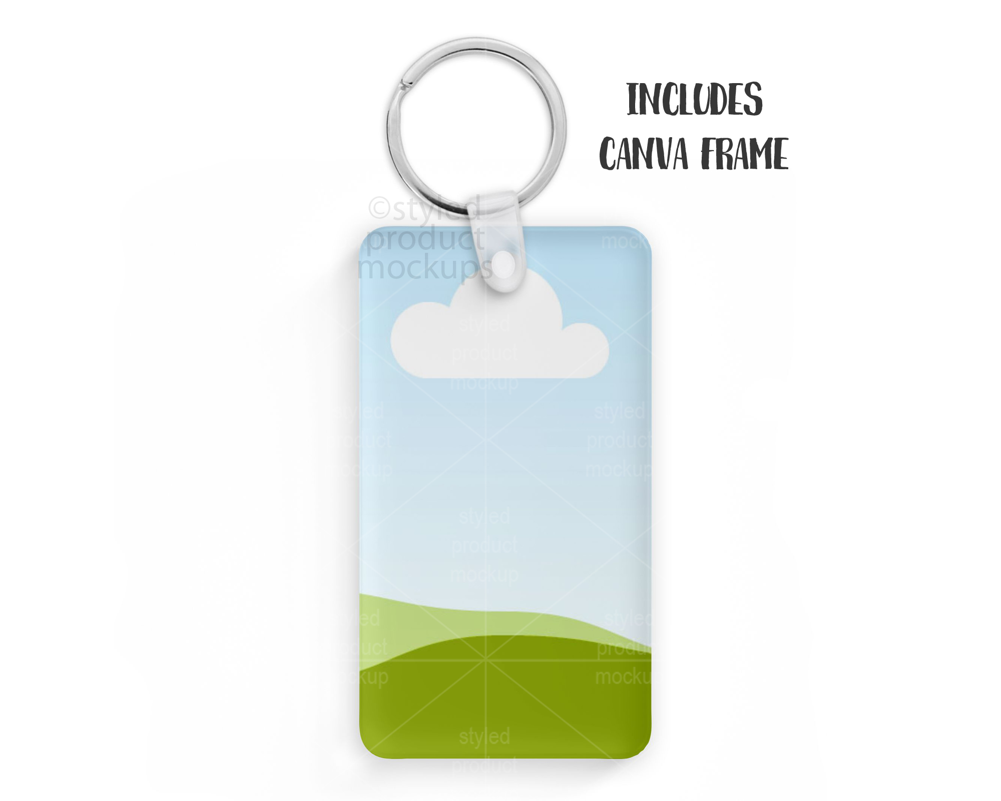 Acrylic Rectangle Keychain Mockup