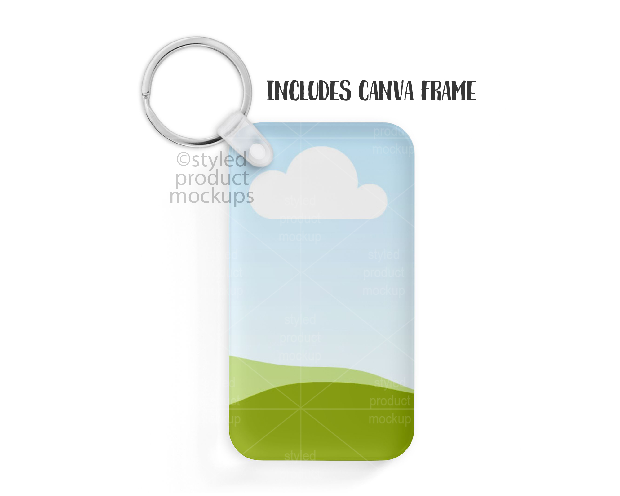 Rectangle Acrylic Keychain Mockup