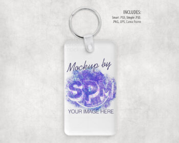 Acrylic Rectangle Keychain Mockup