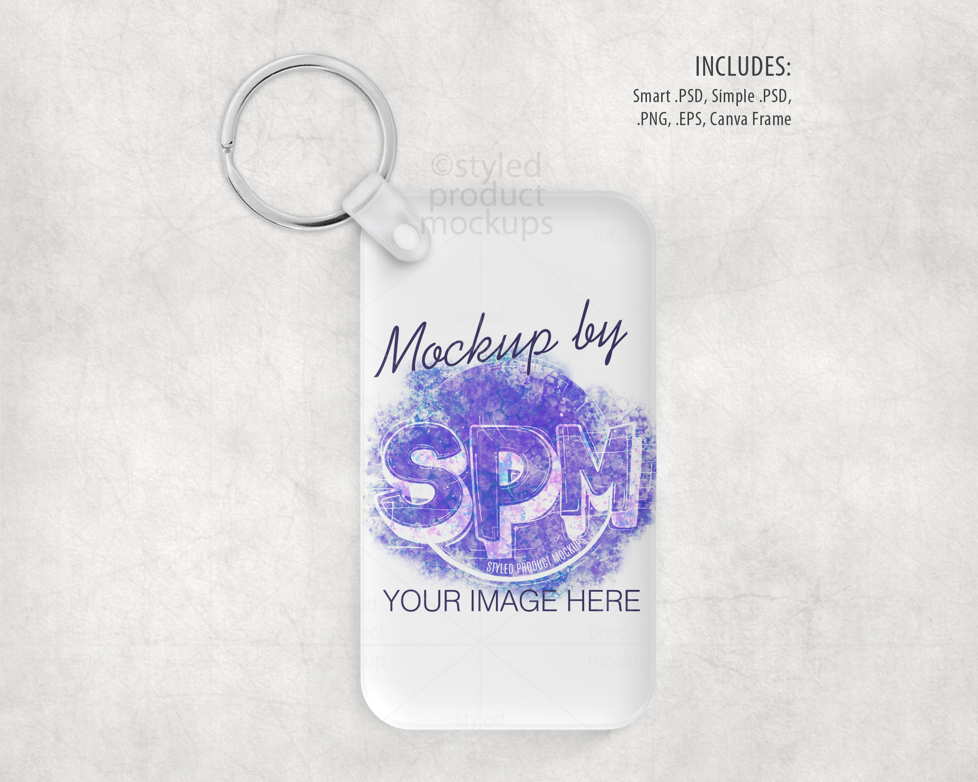 Rectangle Acrylic Keychain Mockup