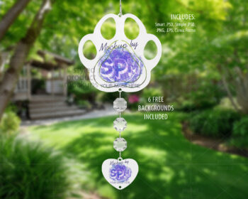 Paw Print Wind Spinner Mockup