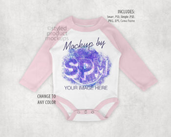 Baby Raglan Bodysuit Mockup