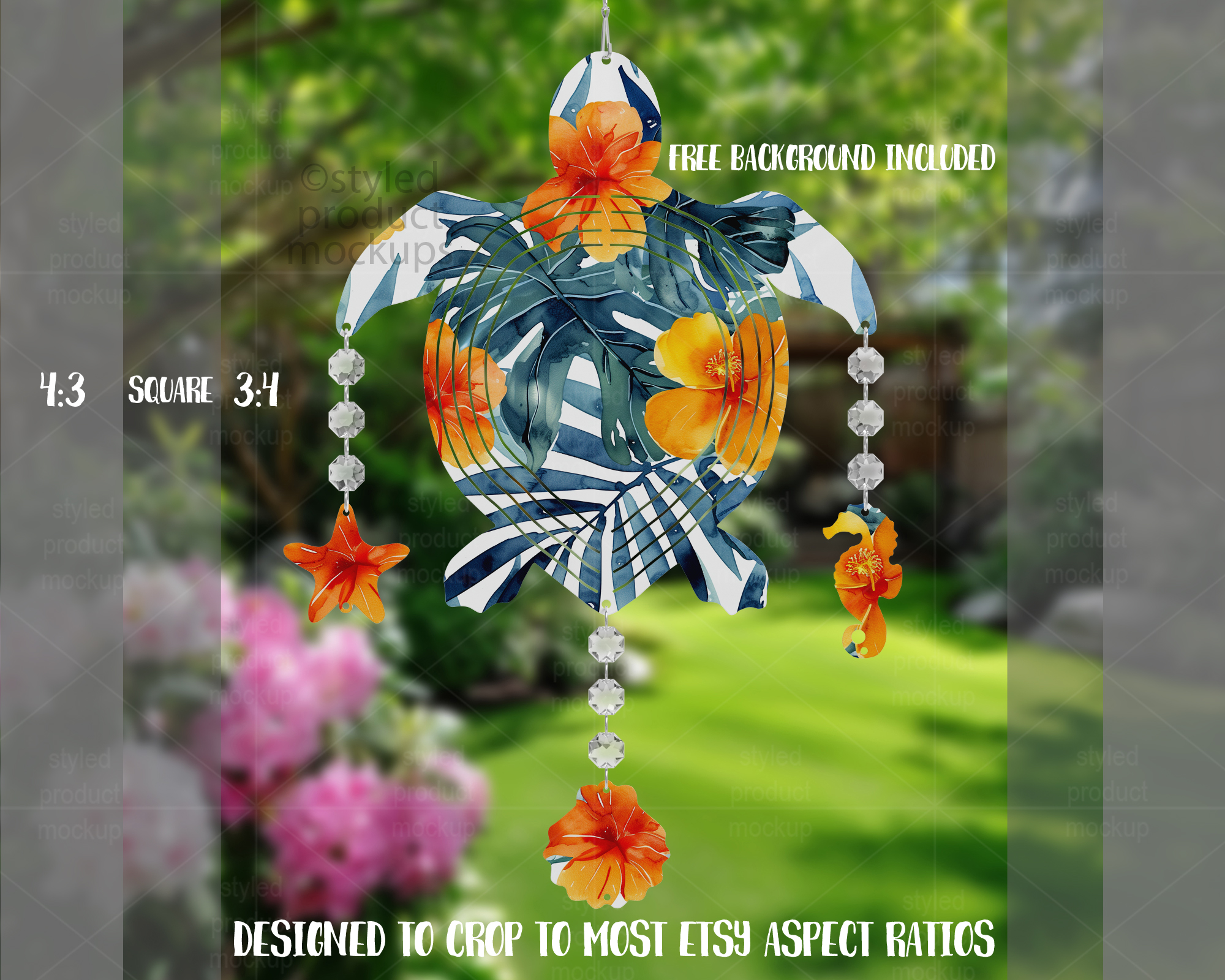Turtle Wind Spinner Mockup