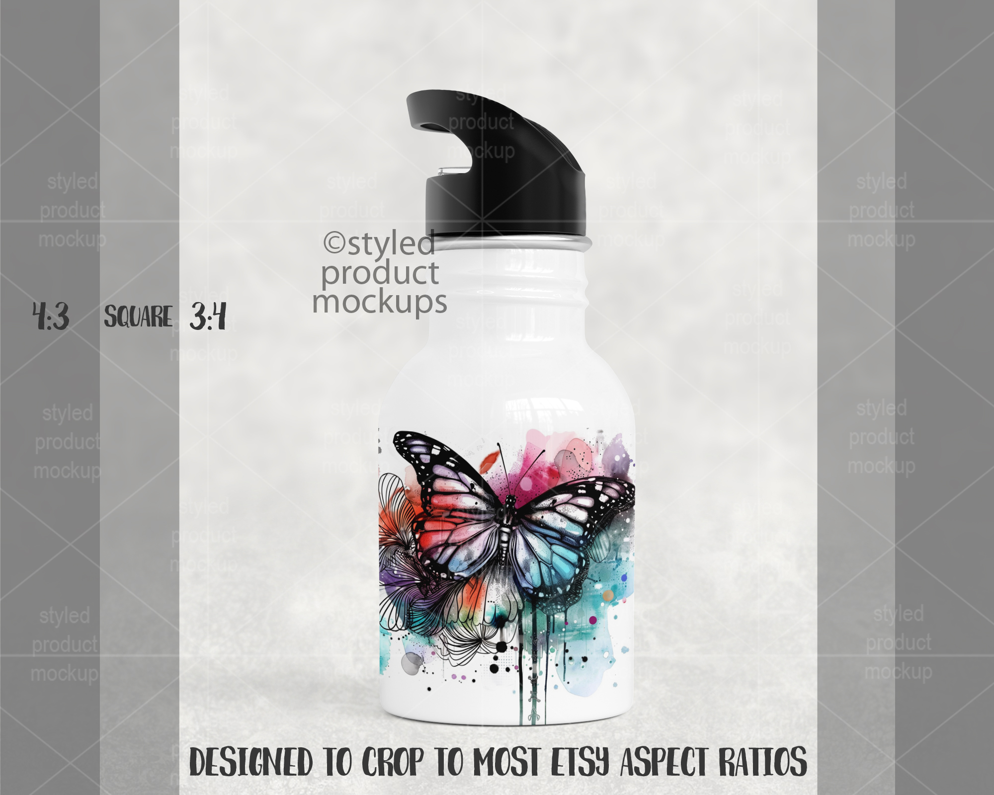 400ml Water Bottle Mockup