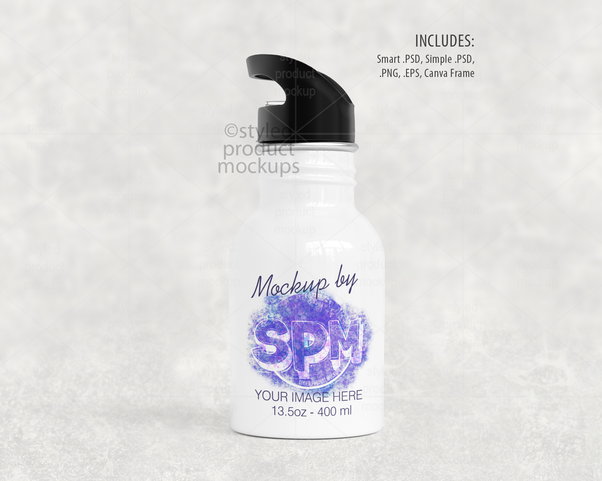 400ml Water Bottle Mockup