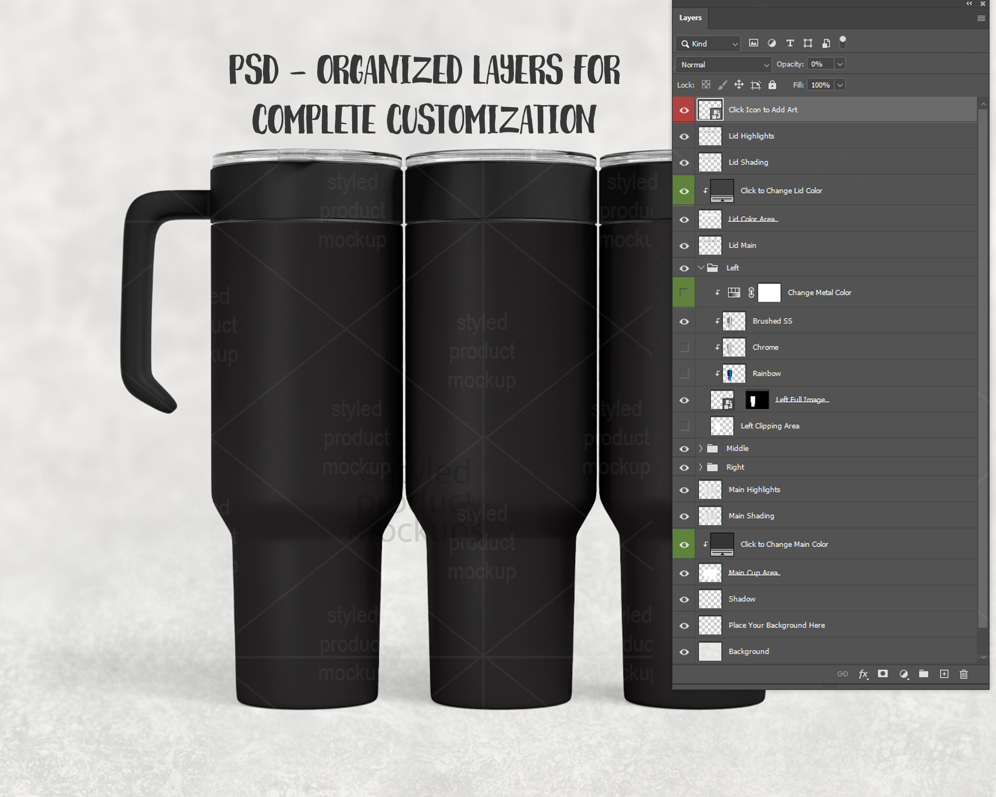 40oz Laser Tumbler Mockup