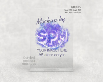 A5 Acrylic Photo Panel Mockup