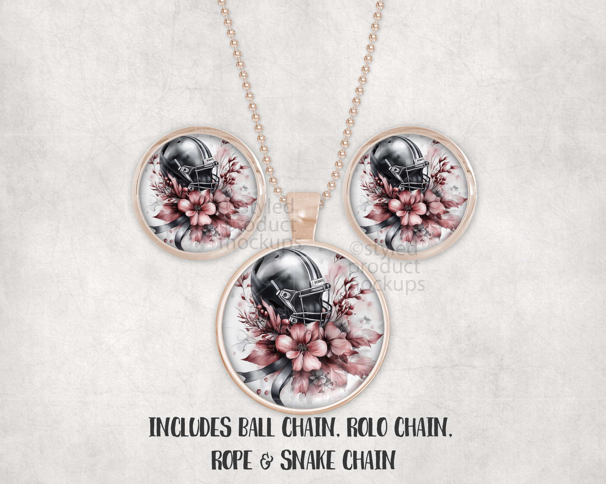 Round Earring and Pendant Set Mockup