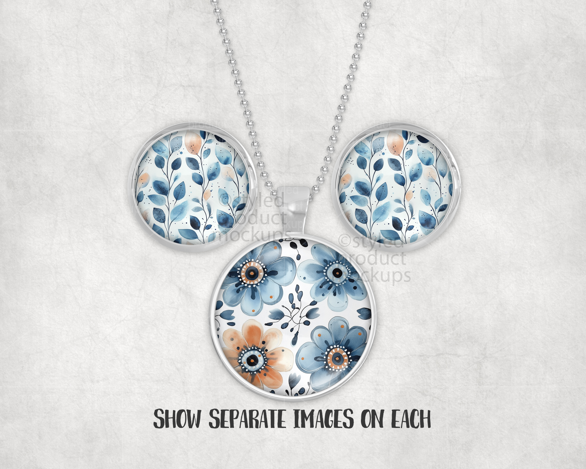 Round Earring and Pendant Set Mockup