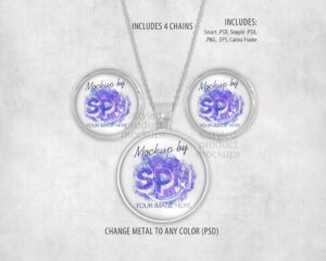 Round Earring and Pendant Set Mockup