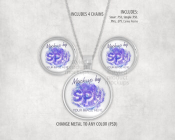 Round Earring and Pendant Set Mockup