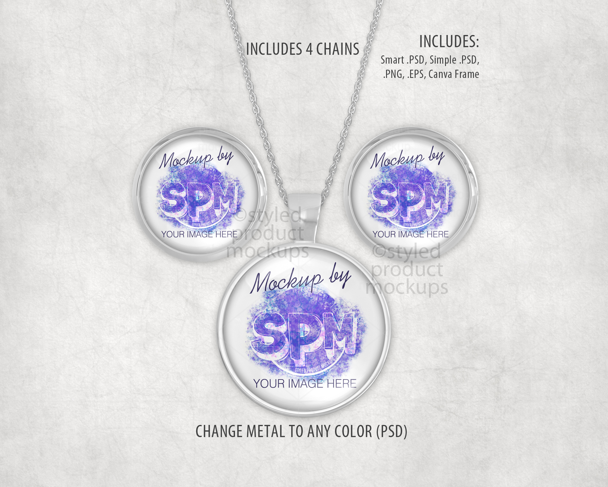 Round Earring and Pendant Set Mockup