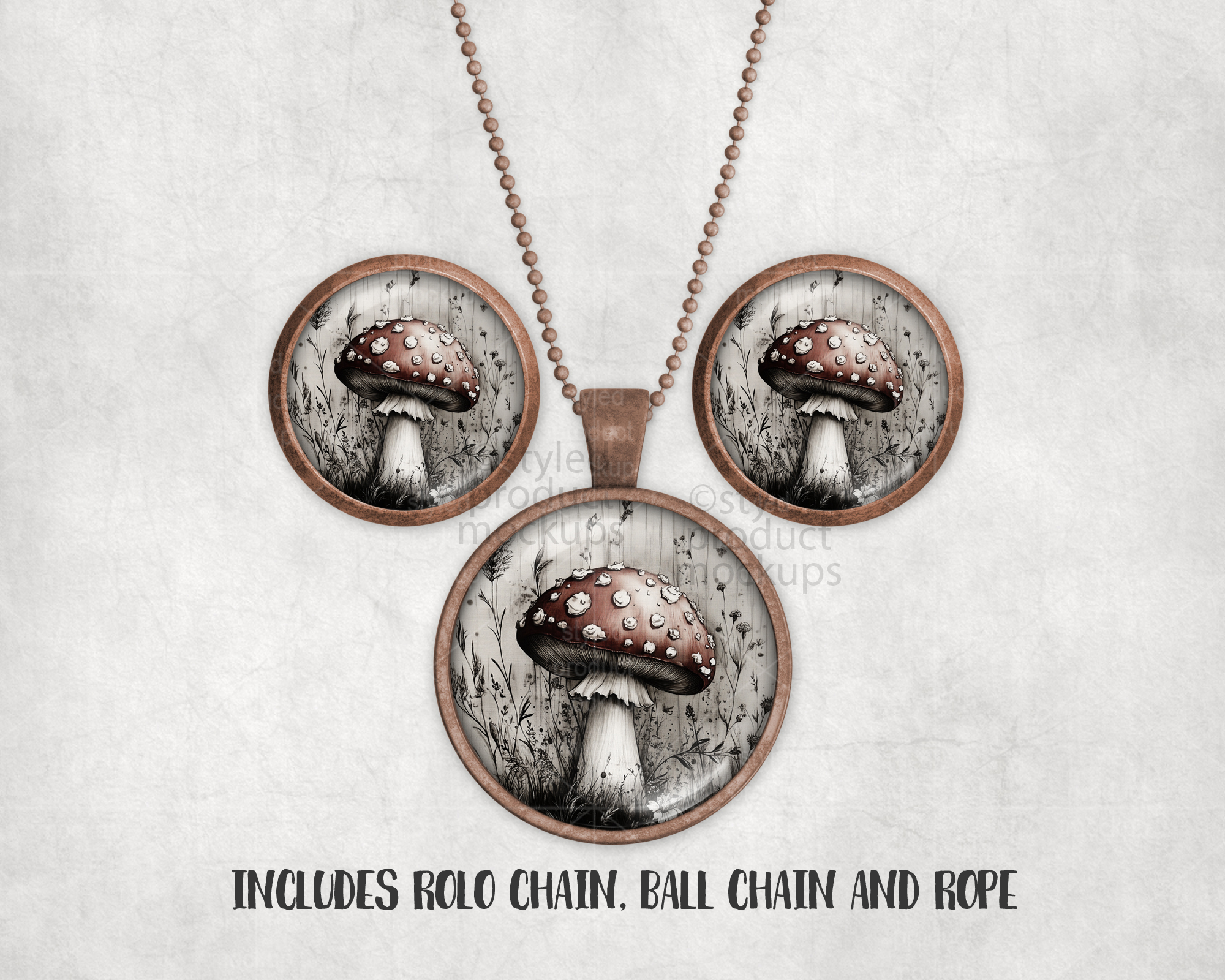 Round Cabochon Jewelry Set Mockup